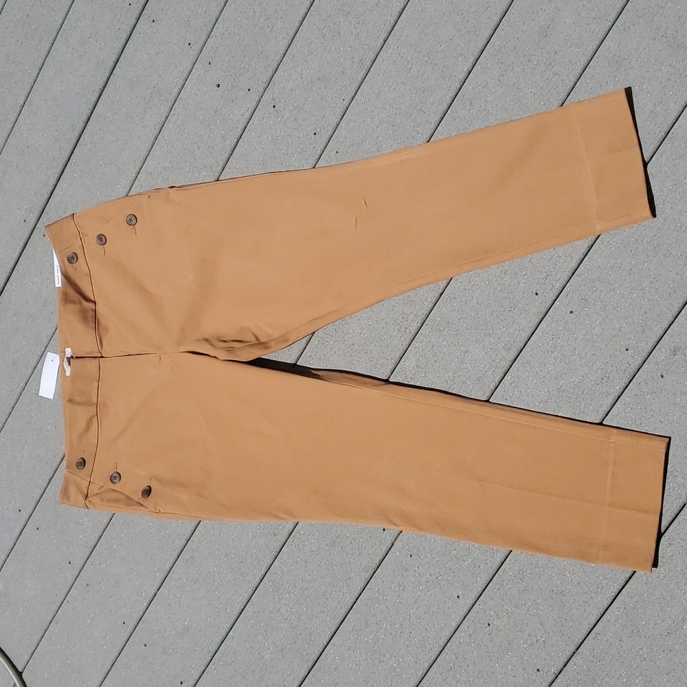 LOFT Camel Skinny Pants with Button Accents